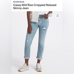 Studio Blue Casey Cropped Relaxed Skinny Jeans - Light Blue
